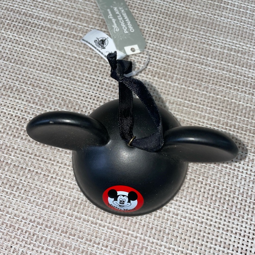 Disney Mickey Mouse Ears Ornament Black New With Tags Parks Souvenir - Picture 2 of 2